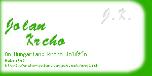 jolan krcho business card